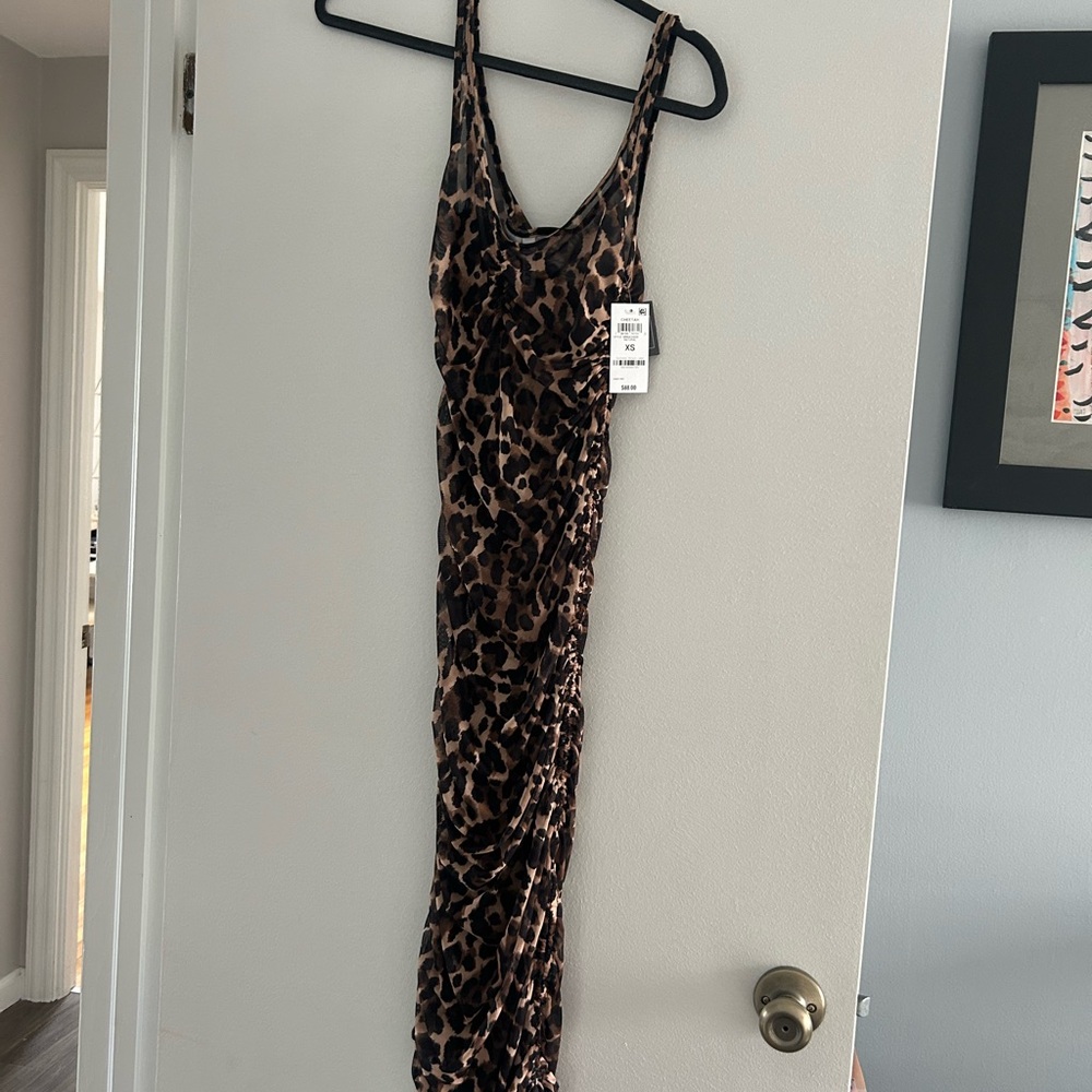 Leopard Print Maxi Dress Bar 3 xs
